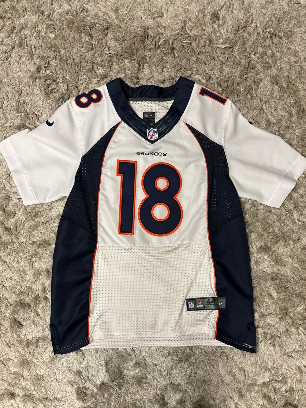NFL Denver Broncos #18 Adult
 Football Jersey - White, Navy, Orange